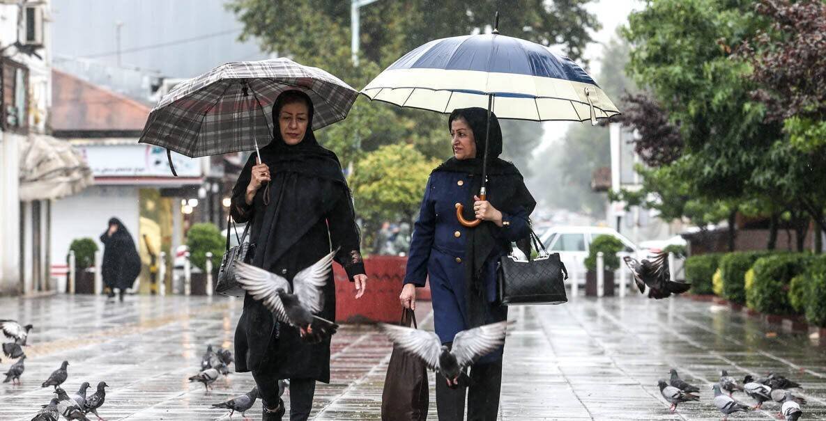 رگبار باران در ۱۳ استان نیمه شمالی کشور